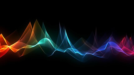 Ai-generated illustration of a vibrant geometric lines against a dark background