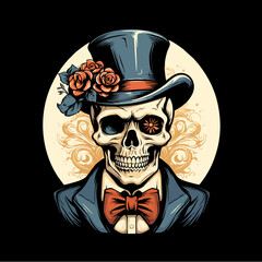 pirate skull with a skull