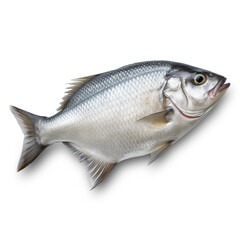 Fresh sea fish isolated on transparent or white background, png