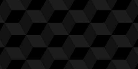 Black and gray geometric block cube structure mosaic and tile square background. Seamless geometric pattern abstract background. abstract cubes geometric wall or grid backdrop hexagon technology.