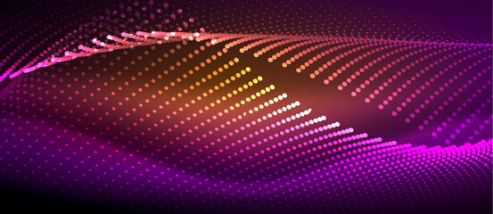 Fototapeta premium A sleek and stylish design featuring a smooth neon wave glowing against a dark background, perfect for adding a modern and edgy touch to any project