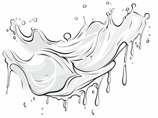 Drawing of A splash of milk. Vector illustration. illustration separated, sweeping overdrawn lines.