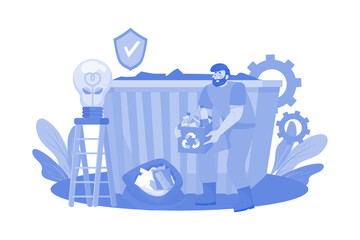 Waste Management Illustration concept on white background