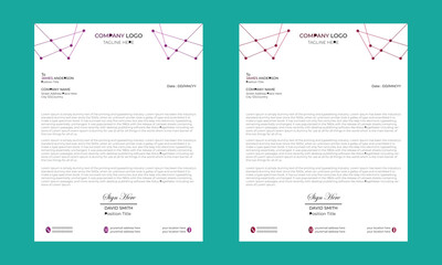 An elegant luxury Modern Creative & Clean business style letterhead  of your corporate project design.set to print with vector & illustration. corporate letterhead.
