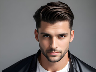 Man with side part haircut