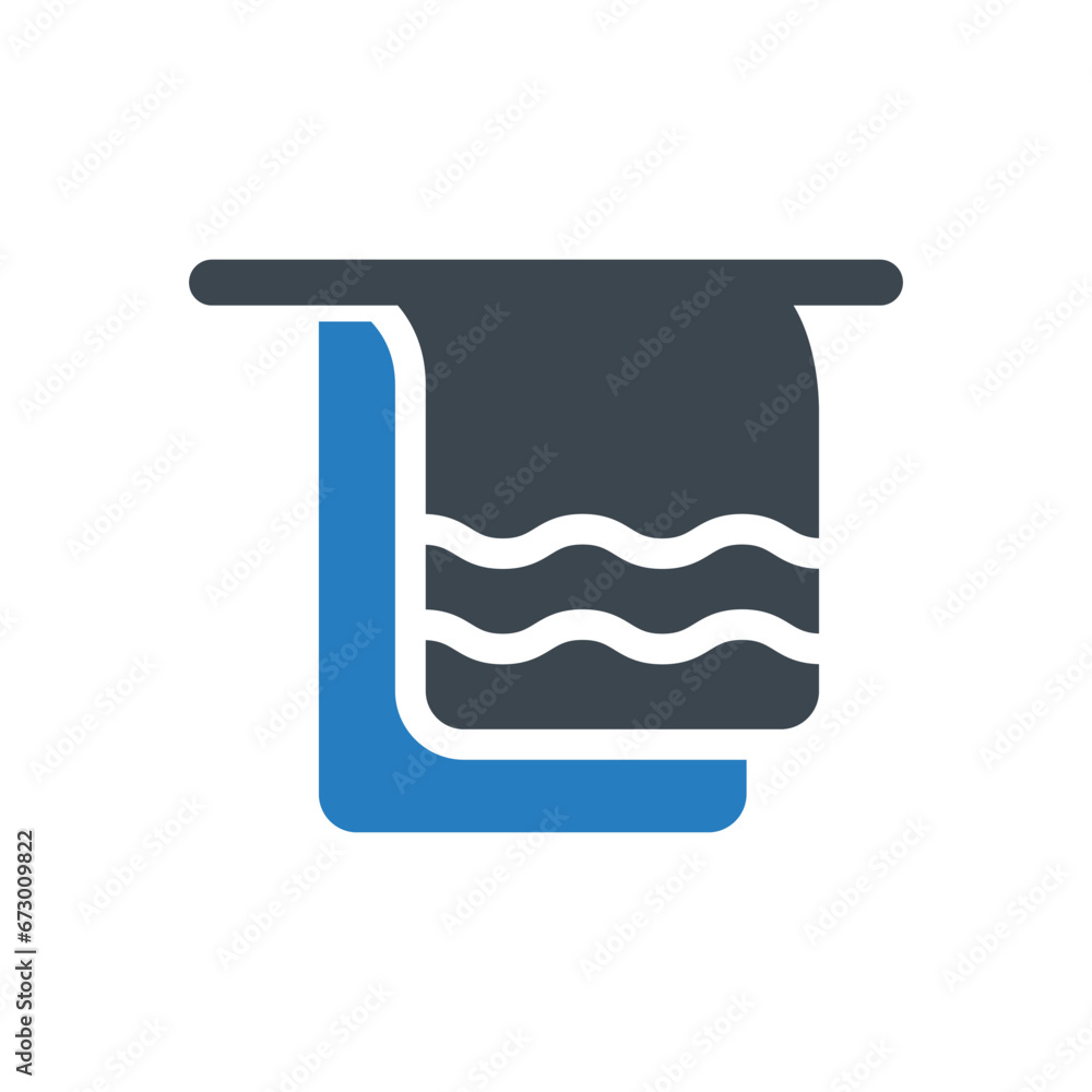 Sticker towel vector icon