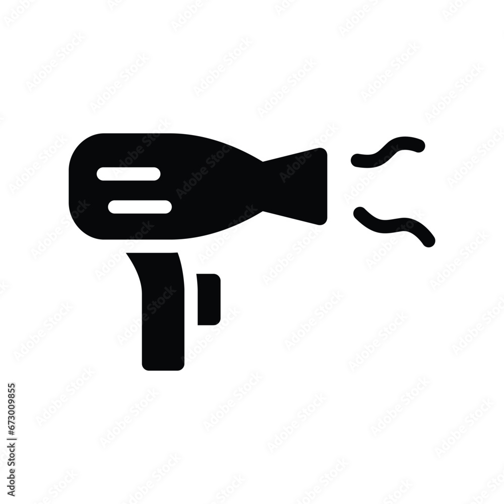 Poster hair dryer vector icon