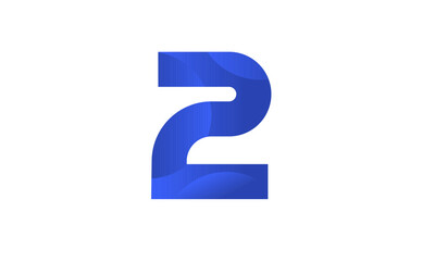 Blue Beach Number Modern Business Logo