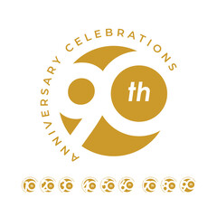 90 th Anniversary Celebration Vector Template Design Illustration