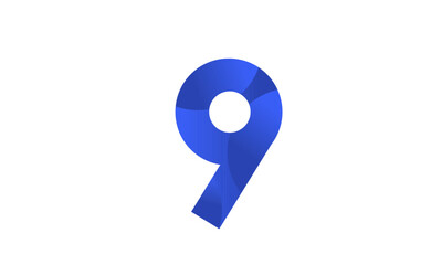 Blue Beach Number Modern Business Logo