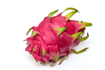 fresh red dragon fruit - pitahaya on white background 13