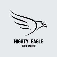 Obraz premium eagle logo vector icon illustration design