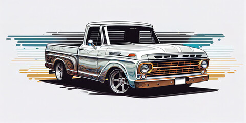 illustration of muscle truck,, muscle car vector design