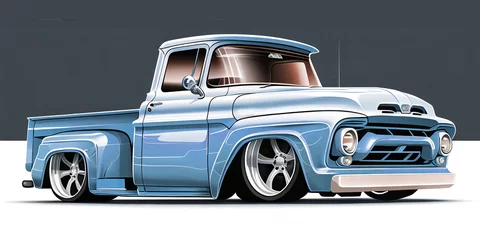 Foto op Canvas illustration of muscle truck,, muscle car vector design © ranchuryukin