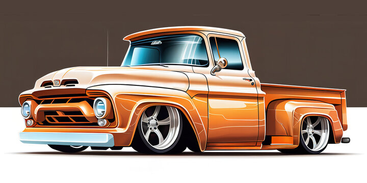 illustration of muscle truck,, muscle car vector design