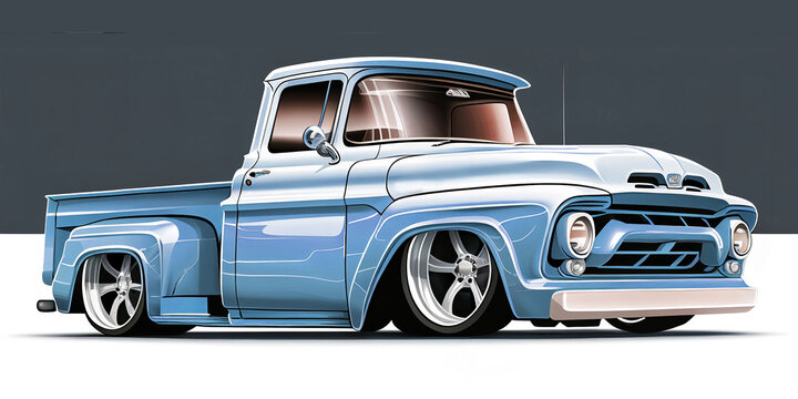 illustration of muscle truck,, muscle car vector design