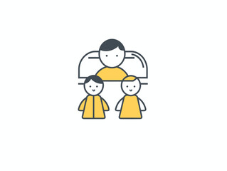 Drawing of Family icon vector filled flat sign illustration separated, sweeping overdrawn lines.