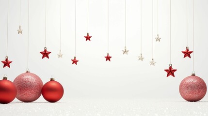 AI generated illustration of A white wall adorned with festive Christmas decorations