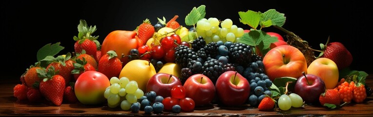 Naklejka na ściany i meble AI generated illustration of a stack of fresh fruits