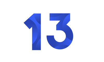 Blue Beach Number Modern Business Logo