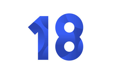 Blue Beach Number Modern Business Logo