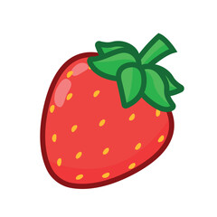 Red animated strawberry. Vector illustration of a red berry on a white background.