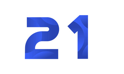 Blue Beach Number Modern Business Logo