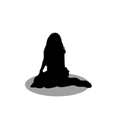 Girl sitting silhouette