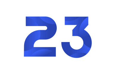 Blue Beach Number Modern Business Logo