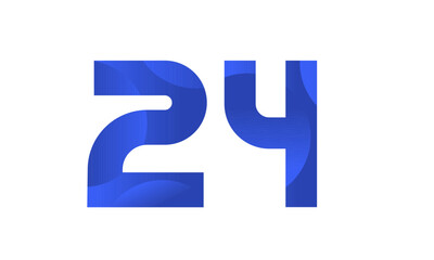 Blue Beach Number Modern Business Logo