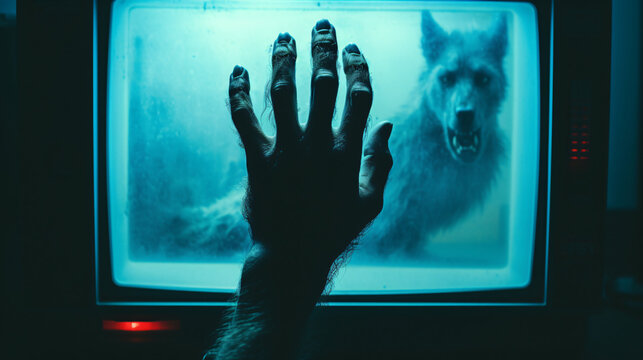 Cyber-Thriller Inspired Werewolf Transformation Generative AI Illustration for Modern Storytelling
