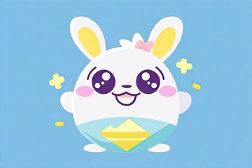 AI generated illustration of an adorable cartoon Easter bunny character