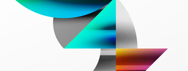 Geometric abstract background with abstract geometric shapes. Concept of creative technology, digital art, social communication, modern science for poster, cover, banner, brochure, website