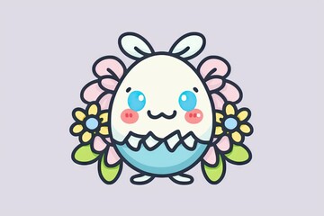Fototapeta premium AI generated illustration of an adorable cartoon Easter bunny character