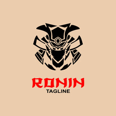 Ronin logo. Samurai logo vector illustration design. Ninja logo.