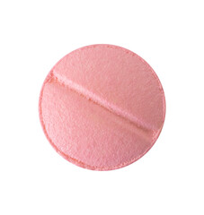 pink round pills isolated. pharmacy concept element