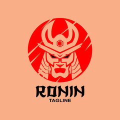 Ronin logo. Samurai logo vector illustration design. Ninja logo.