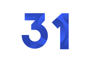 Blue Beach Number Modern Business Logo