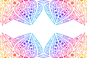 Luxurious colourful gradient mix pattern of modern Chinese oriental Java traditional classic borneo flowers circle flowers art