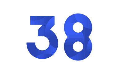 Blue Beach Number Modern Business Logo
