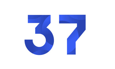 Blue Beach Number Modern Business Logo
