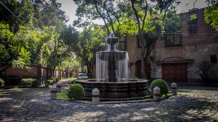 la fuente en el huerto Chimalistac, San Angel. Ciudad de mexico