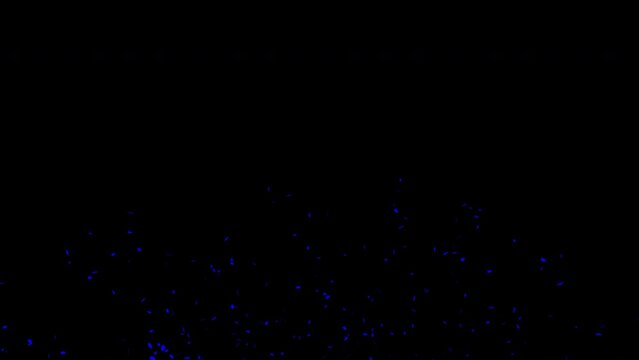Blue confetti celebration falling on Black background