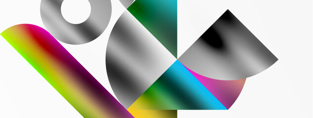 Mosaic pattern composition featuring harmonious interplay of triangles, lines, and round elements, creating a visually engaging and dynamic design for posters, covers, banners, brochures, websites