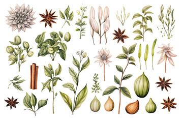 Herbs and Spices Set - obrazy, fototapety, plakaty