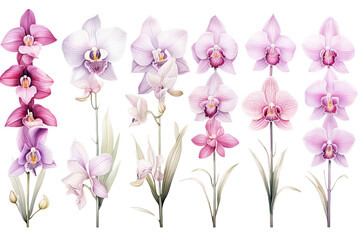 Orchid Species Set - obrazy, fototapety, plakaty