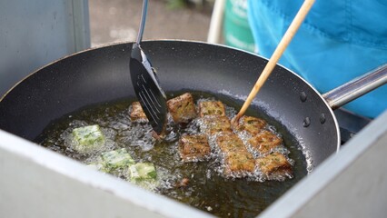 Garlic Chives Cakes at Thailand stGarlic Chives Cakes at Thailand street food.reet food.