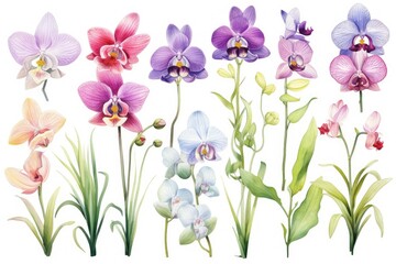 Orchid Watercolor Set