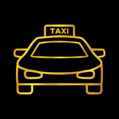 free vector taxi logo template. Gold colored Taxicab icon