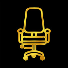 free vector armchair logo template. Gold colored armchair icon